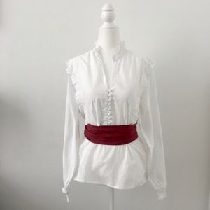 H&M Ruffle Blouse in Soft White